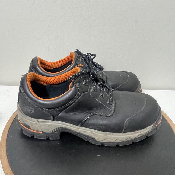 Timberland PRO Steel Toe Work Shoes Men 11 Black EH ASTM Safety Leather Low Cut - Picture 1 of 12